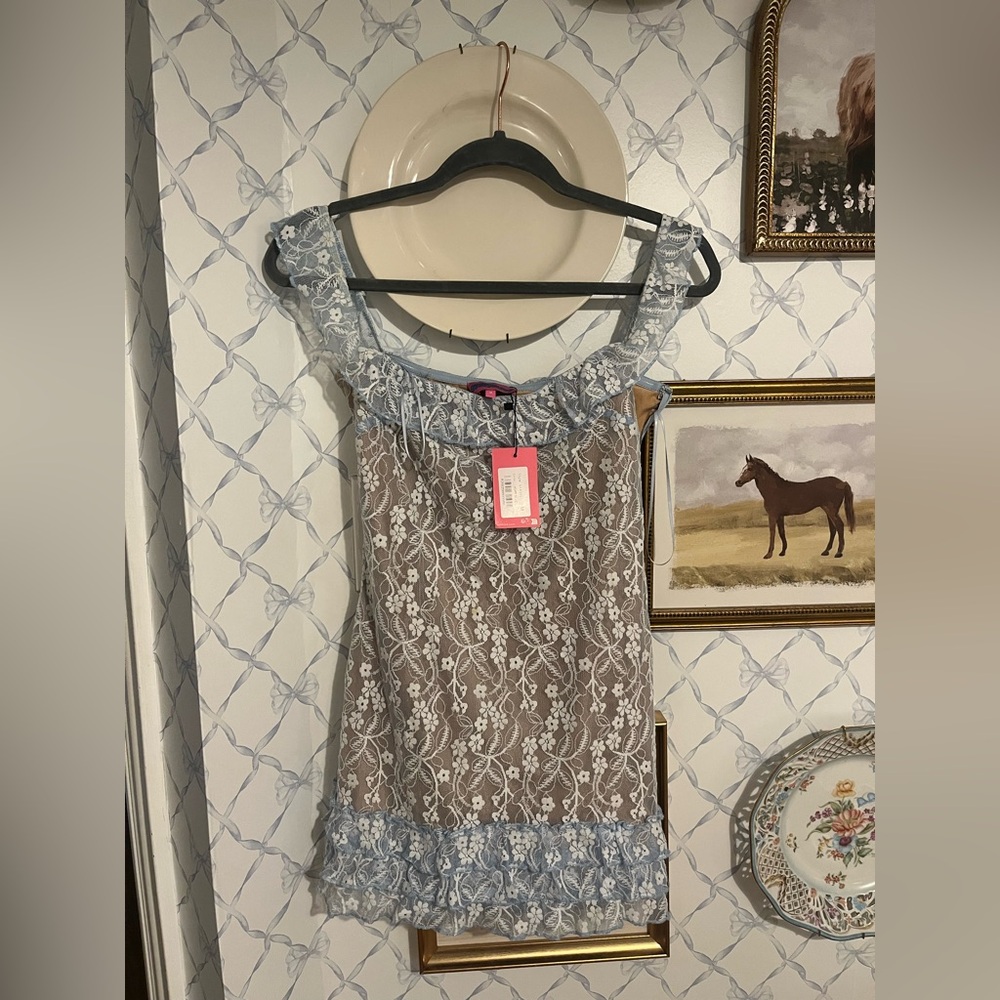 Edikted Light Blue Lace dress
